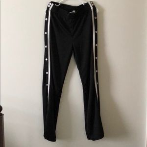 Wide leg open button slack pants